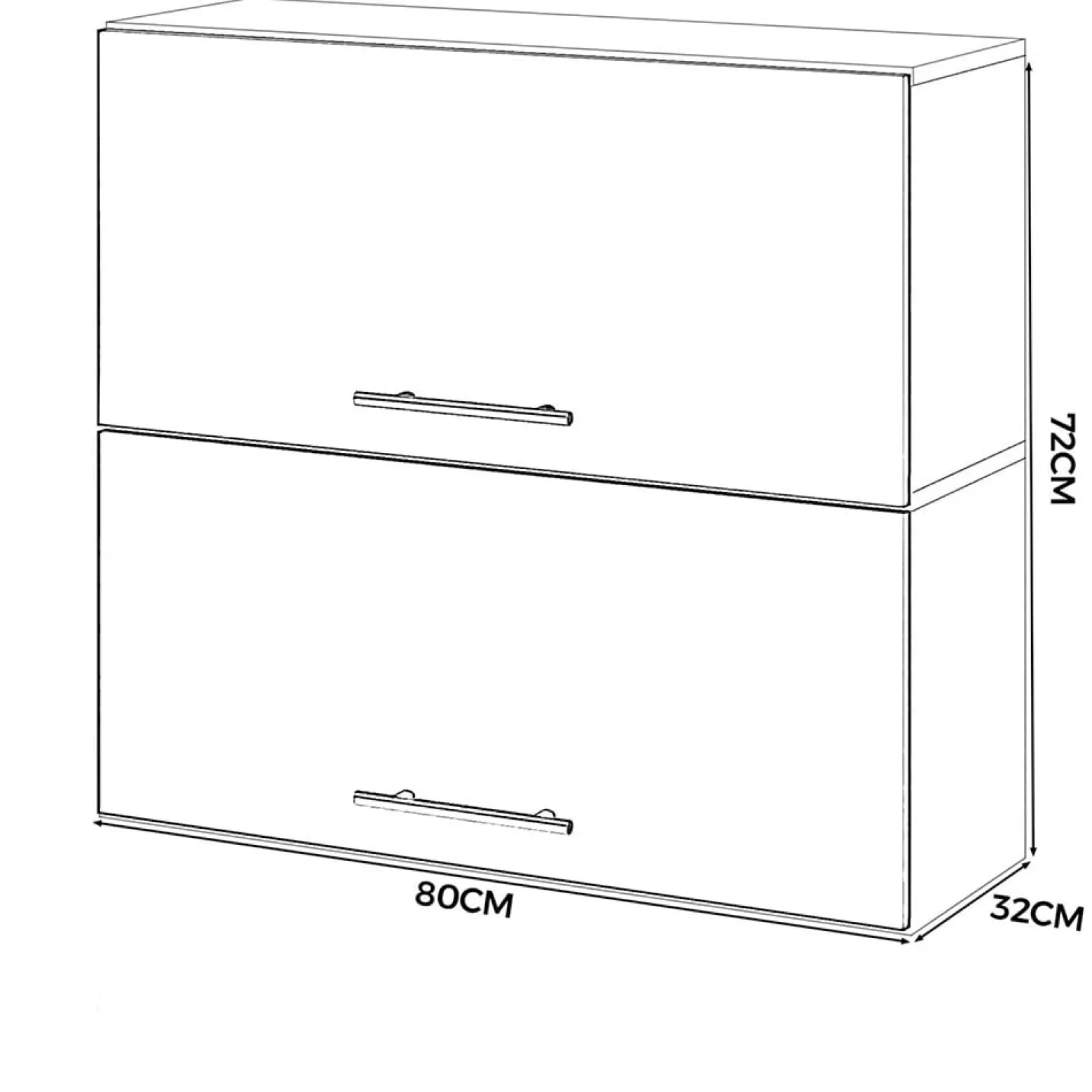Szafka kuchenna klapowa górna modułowa 80cm spremium szary