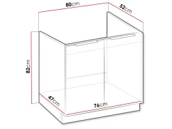 Szafka kuchenna pod zlewozmywak Solea 80 ZL 2F BB