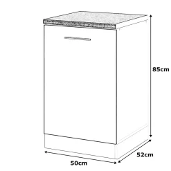 Szafka kuchenna stojąca na nóżkach 50cm spremium biały mat
