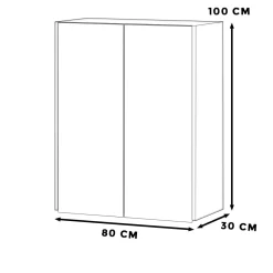 Szafka kuchenna wisząca bella modułowa 80cm szara biały mat
