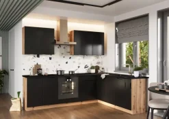 Szafka kuchenna wisząca ISABEL W40 P/L czarny mat/dąb artisa