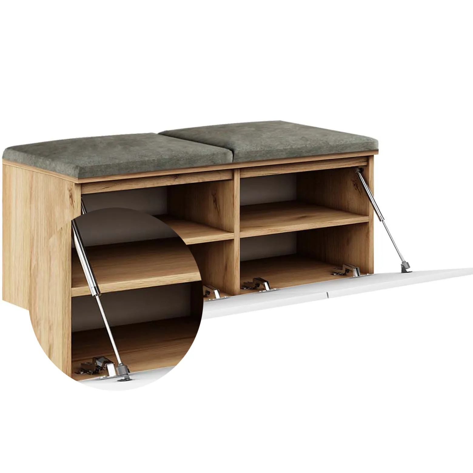 Szafka Megan 2 Dąb Craft Złoty/Biały/Szary 100X37X49 Cm