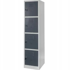Szafka Metalowa Śniadaniowa 4-Skrytki BHP 180x40x50cm Grafit/Szary Mega-M