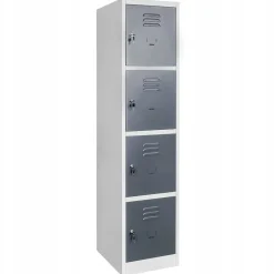 Szafka Metalowa Śniadaniowa 4-Skrytki BHP 180x40x50cm Grafit/Szary Mega-M