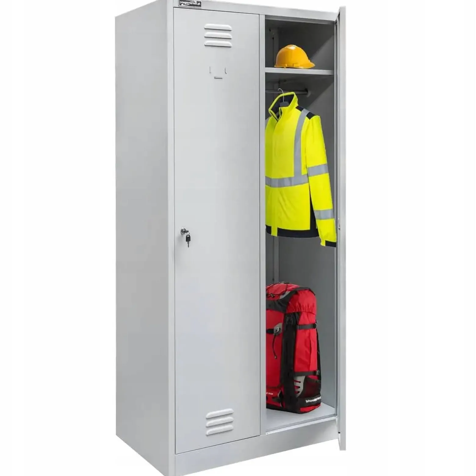 Szafka Metalowa Ubraniowa Socjalna BHP 180x80x50cm Szara Mega-M