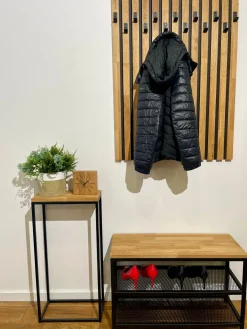 Szafka na buty loftowa dębowe siedzisko 80cm