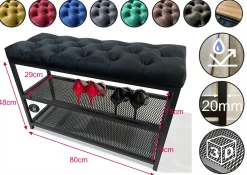 Szafka na buty loftowa dębowe siedzisko 80cm