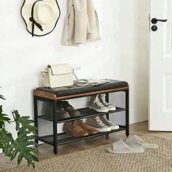 Szafka na Buty Obuwie z Tapicerowanym Siedziskiem do Przedpokoju LOFT