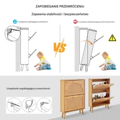 Szafka na buty otwierana uchylna komoda 60 cm
