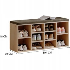 Szafka na buty z siedziskiem ławka nowoczesna dąb sonoma loft 104cm