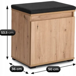 Szafka Na Buty Z Siedziskiem Ławka Do Przedpokoju Dąb Artisan PARMA 50 cm