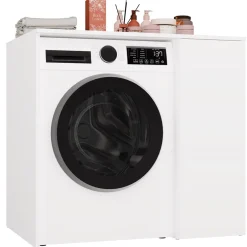 Szafka Na Pralkę Łazienkowa Z Drzwiami POLA NP 1D BIEL 2 Półki