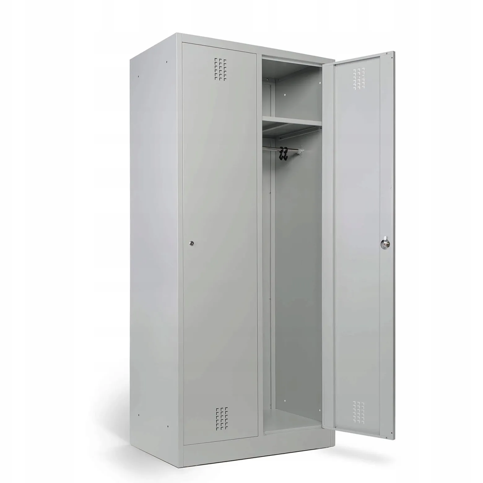 Szafka na ubrania 80 cm szara metalowa