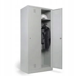 Szafka na ubrania 80 cm szara metalowa