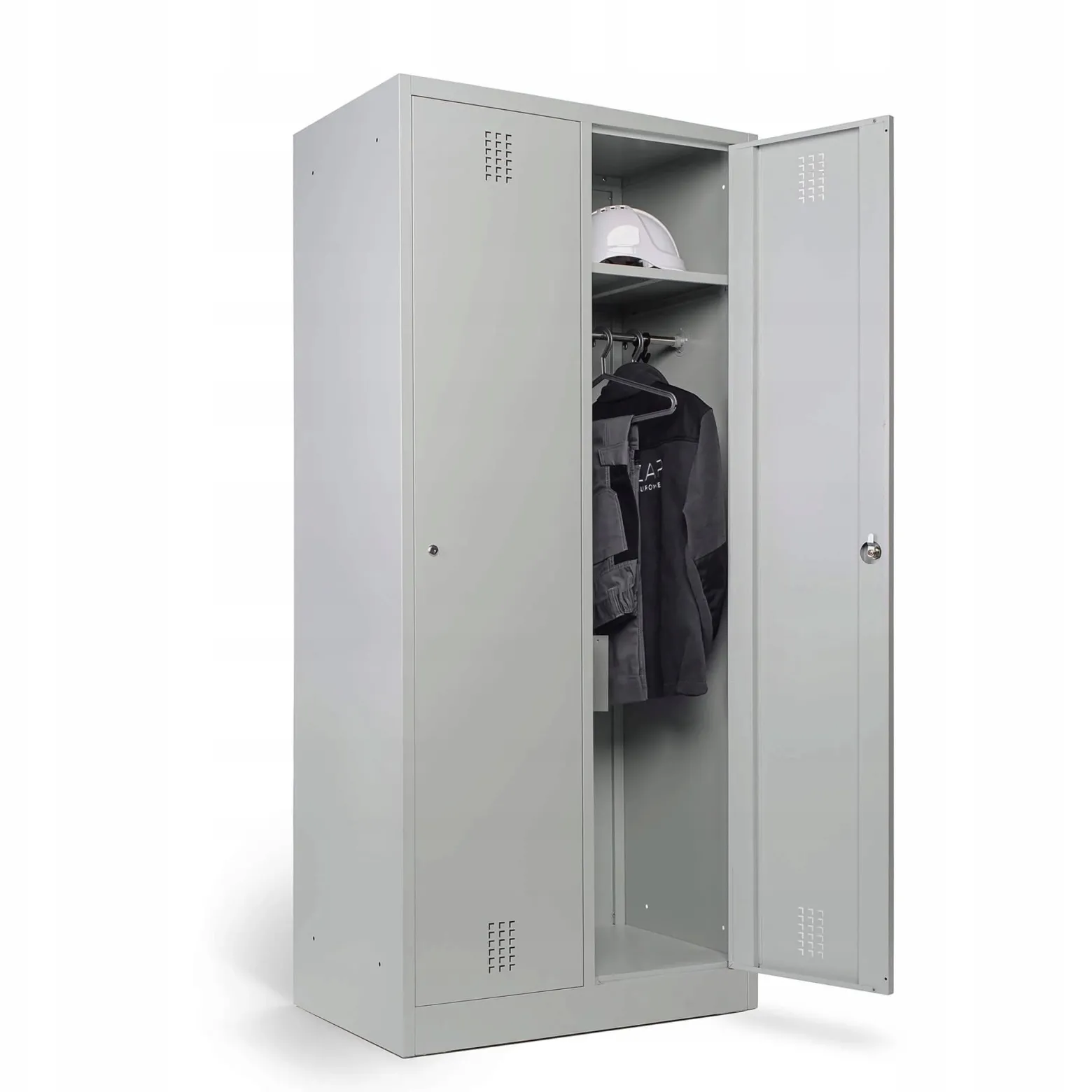 Szafka na ubrania 80 cm szara metalowa