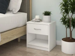 Szafka nocna BASIC 1 szuflada – Biała | 40x39x28 cm