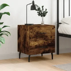 Szafka Nocna Brąz Komoda Stolik Półka Nocna Do Sypialni 40x35x47.5 cm