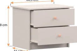 Szafka nocna 60 cm z szufladami ORIO kaszmir