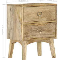 Szafka Nocna Drewniana Komoda Stolik Nocny Do Sypialni 40x35x55 cm
