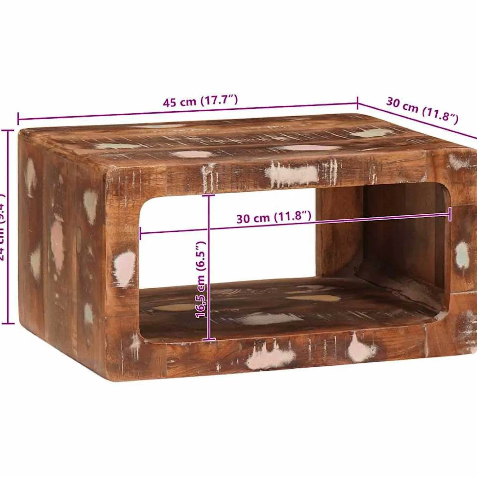 Szafka Nocna Drewniana Komoda Stolik Półka Nocna Do Sypialni 45 x 30 x 24