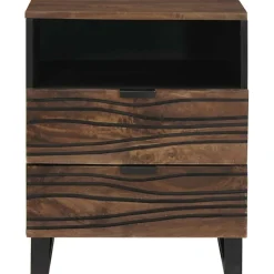 Szafka Nocna Drewniana Komoda Stolik Nocny Do Sypialni 50 x 33 x 60 cm