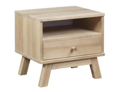 Szafka nocna drewniana z szufladą OREGON WOOD, kolor dębowy