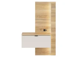 Szafka nocna Glamour 50 lewa z szufladą kaszmir/dąb mauvella USB LED