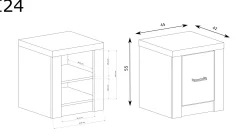 Szafka nocna INDIANAPOLIS JESION JASNY z drzwiczkami 45 cm