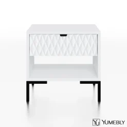 Szafka nocna MODERN – Biała | 52x55x40 cm