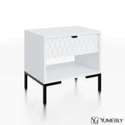 Szafka nocna MODERN – Biała | 52x55x40 cm