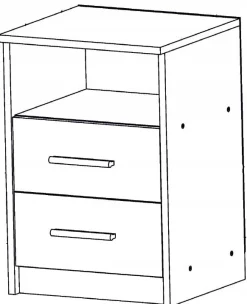 Szafka nocna 2SO BIAŁA 40cm szuflady komoda regał