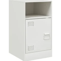 Szafka Nocna Stolik Komoda Biała z Drzwiami Do Sypialni 34,5x39x62 cm
