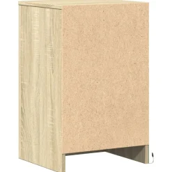Szafka Nocna Stolik Komoda Brązowa z Szufladą z LED Do Sypialni 38x34x61 cm