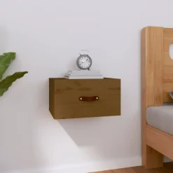 Szafka Nocna Wisząca Brąz Komoda Stolik Nocny Do Sypialni 40x29.5x22 cm