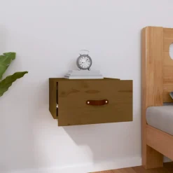 Szafka Nocna Wisząca Brąz Komoda Stolik Nocny Do Sypialni 40x29.5x22 cm