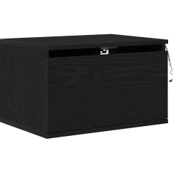 Szafka Nocna Wisząca Czarna Komoda Stolik Nocny Do Sypialni 50 x 36 x 30 cm
