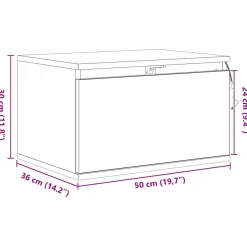 Szafka Nocna Wisząca Czarna Komoda Stolik Nocny Do Sypialni 50 x 36 x 30 cm