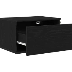 Szafka Nocna Wisząca Czarna Komoda Stolik Nocny Do Sypialni 50 x 36 x 30 cm