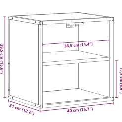 Szafka Nocna Wisząca Szara Komoda Stolik Nocny Do Sypialni 40x31x39.5 cm