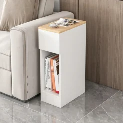 Szafka nocna wąska z szufladą stolik z półką nowoczesny loft sypialni 60 cm