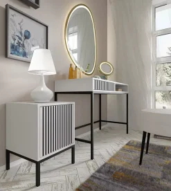 Szafka pod biurko z lamelami w stylu glamour - Luren
