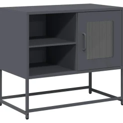 Szafka Pod Telewizor Antracytowa Półka Szafka RTV Stalowa 68x39x60.5 cm