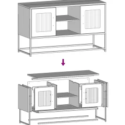 Szafka Pod Telewizor Antracytowa Półka Szafka RTV Stalowa 68x39x60.5 cm