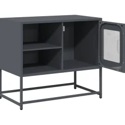 Szafka Pod Telewizor Antracytowa Półka Szafka RTV Stalowa 68x39x60.5 cm