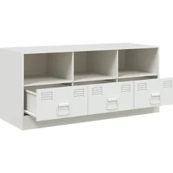 Szafka Pod Telewizor Biała Półka Szafka RTV Stalowa 99x39x44 cm