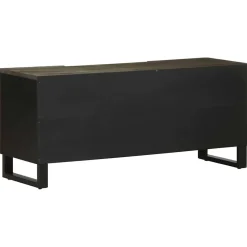 Szafka pod telewizor czarna 105x33x46 cm lite drewno mango