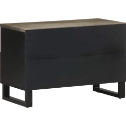 Szafka pod telewizor czarna 70x33x46 cm lite drewno mango