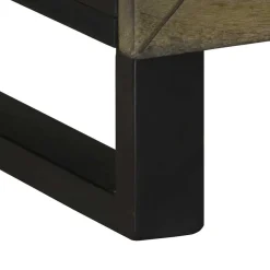 Szafka pod telewizor czarna 70x33x46 cm lite drewno mango