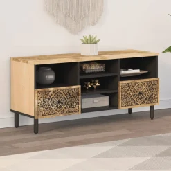 Szafka Pod Telewizor Drewniana Szafka Półka RTV Do Salonu Pokoju 100x33x46