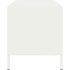Szafka Pod Telewizor Półka Stolik RTV Biały Stal 68x39x43.5 cm